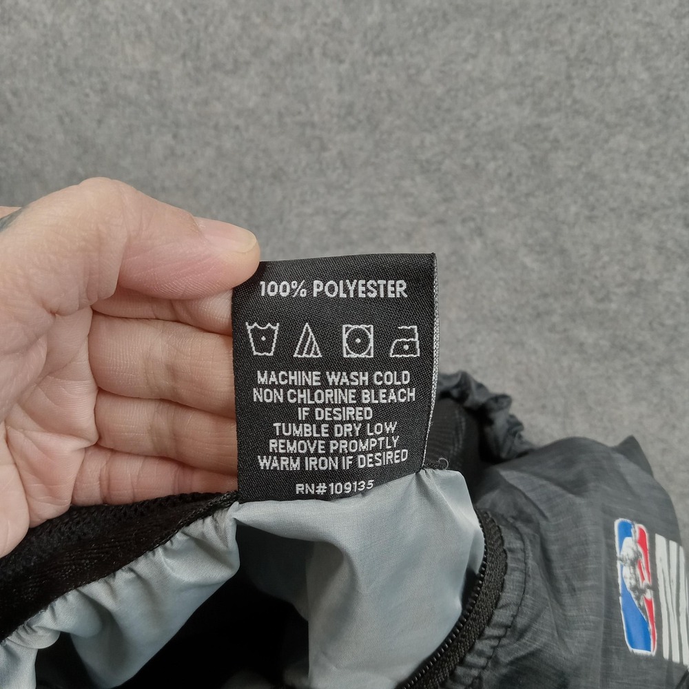 NBA Jacket Mens Small Black Gray NBA Basketball Hooded Full Zip Windbreaker‎ - Picture 4 of 9